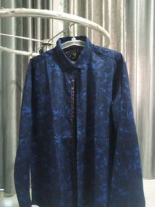Stylish Blue Patterned Shirt