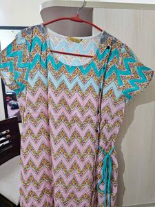 Colorful Zig Zag Print Dress