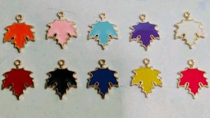 Colorful Leaf Pendant Necklace Set of 11