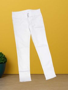 M@45 Size-34 Black Crop Top &amp; White Jeans
