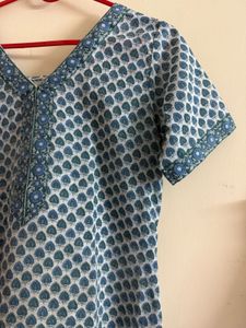 Green White Pallazo Suit