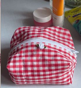 Red Gingham Cosmetic Bag