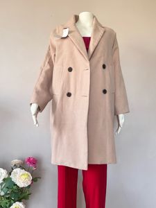 Beige Double-Breasted Coat