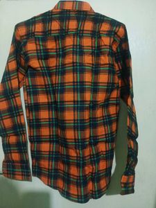PDM Orange Plaid Flannel - XL