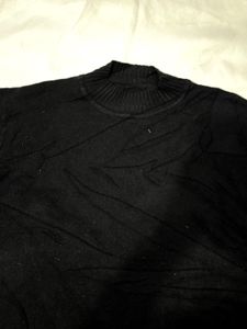 Black Turtleneck Knit Sweater