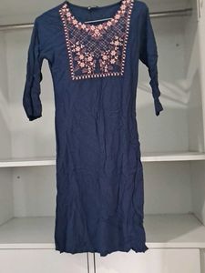 Embroidered Blue Dress