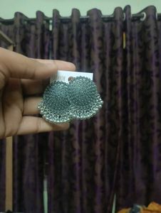 Silver Jhumka Earrings Set