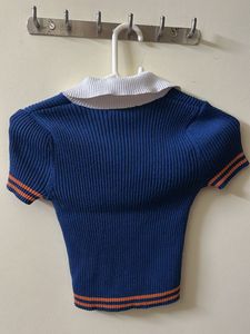 Blue Crop Top