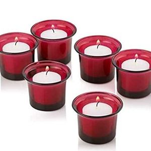 Red Glass Candle Holders