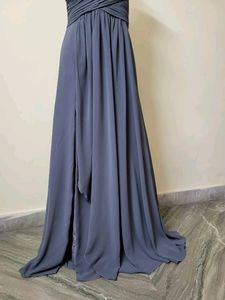 Gray One-Shoulder Gown