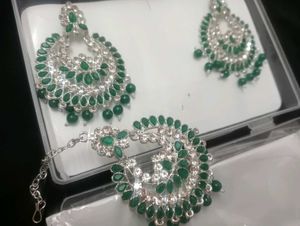 Emerald Green Indian Jewelry Set