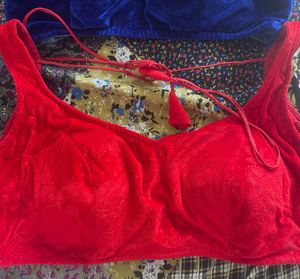 Red Velvet Blouse