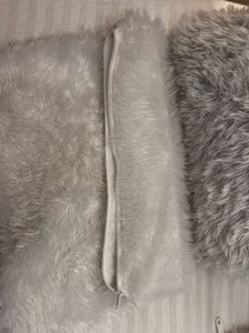 White Furry Cushion Cover 2piece