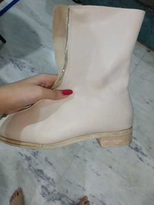 White Leather Ankle Boots