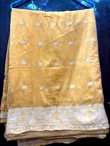 Elegant Yellow Saree 100% Cotton