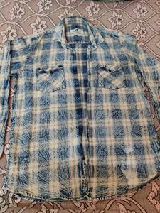 Blue Plaid Flannel Shirt
