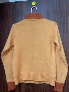 Embellished Turtleneck Orange Sweater