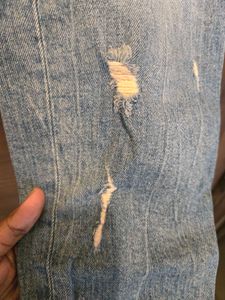 Zara Classic Rugged Ripped Blue Jeans