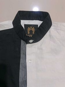 Two-Tone Long Sleeve Button Down