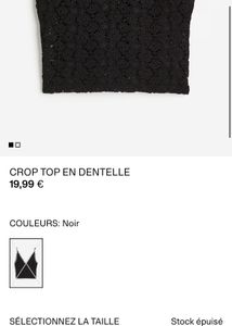 H&M Imported Black Lace Crop Top