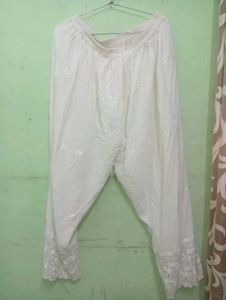 White Colour Kurta Set With Bandni Dupatta