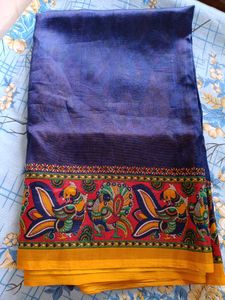 Mysore Art Silk Saree Navy Blue & Mustard