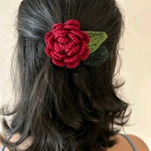 Red Rose Hair Clip