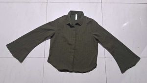 Olive Green Long Sleeve Blouse