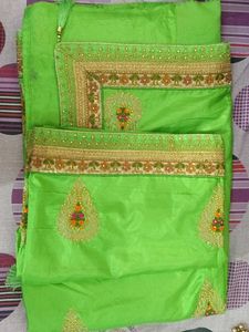 Green Embellished Saree