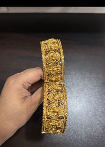 Temple Jewellery Style Golden Bangles