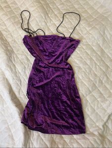 Purple Velvet Mini Dress