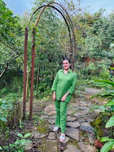 Green Patterned Blouse