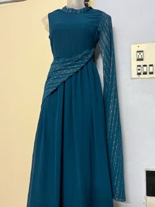 Pintrest Elegant Teal Ethnic Gown
