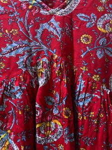 beautiful red short kurti top