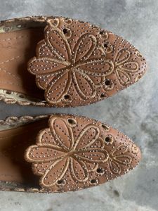 Embroidered Leather Mules
