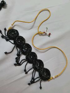 Black Beaded Choker &amp; Earring Set