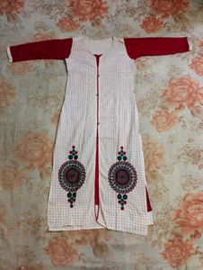 Embroidered Long Kurta 🤍❤️