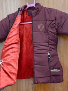 Girls Maroon Puffer Jacket