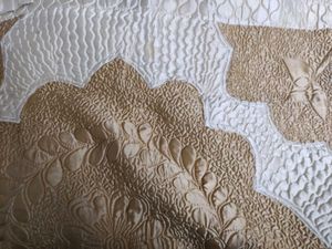 White And Gold Bed Cover Set