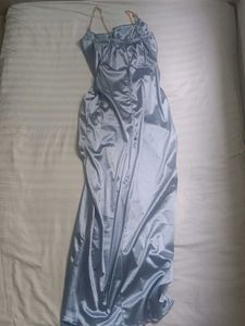 Blue Satin Dress
