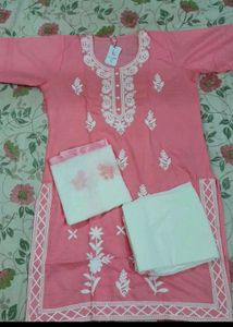 embroidered kurti pant set