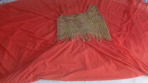 Elegant Orange Ethnic Gown