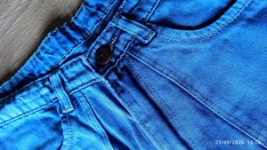 Blue Denim Cargo Pants