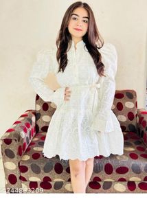Charming White Embroidered Dress