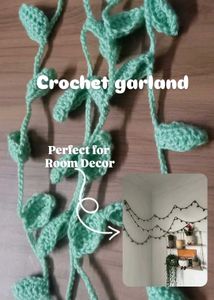Crochet Leaf Garland For Wall Decor