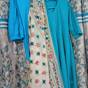 Velvet Chand Work Reyon , Anarkali Style Suit