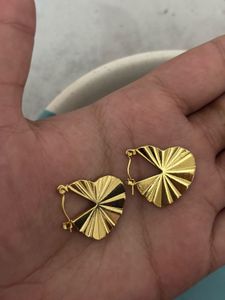 Heartbeat Radiance - Sculpted Gold HeartHoop Earr