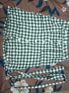 Green Gingham Mini Skirt