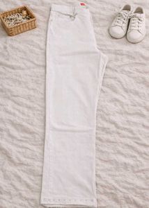 White Denim Straight Leg Jeans