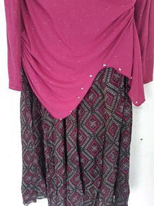 Skirt With Metching Stretch Top Looking Designer